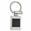 Chisel Stainless Steel Brushed and Polished Black Carbon Fiber Inlay Key Ring