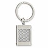 Chisel Stainless Steel Brushed and Polished Grey Carbon Fiber Inlay Key Ring