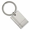 Chisel Stainless Steel Polished Grooved with CZ Key Ring