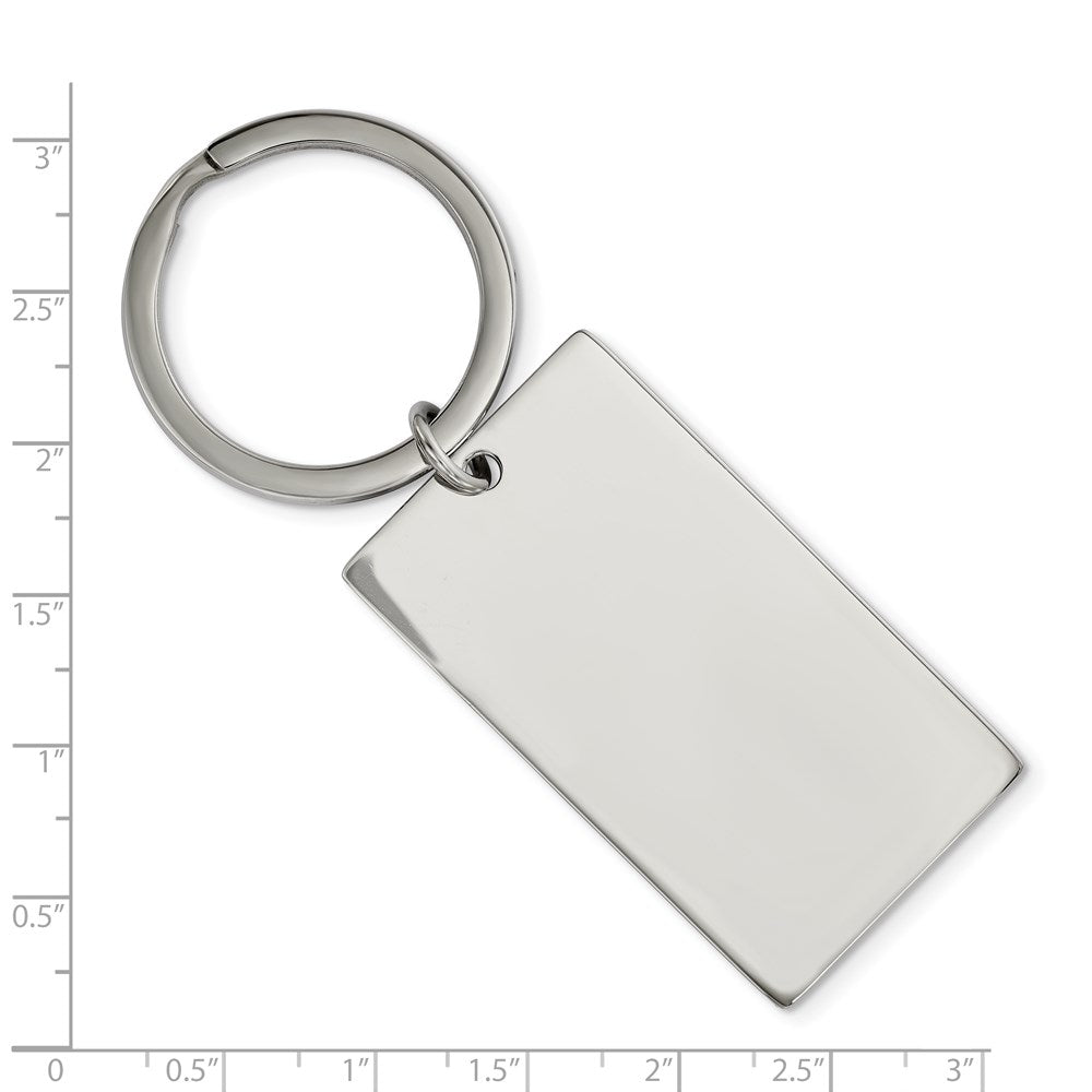 Chisel Stainless Steel Brushed and Polished 1.85mm Rectangle Reversible Key Ring