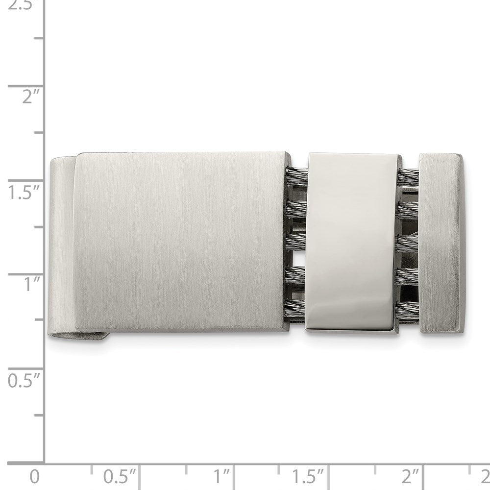 Chisel Stainless Steel Brushed and Polished with Cable Money Clip