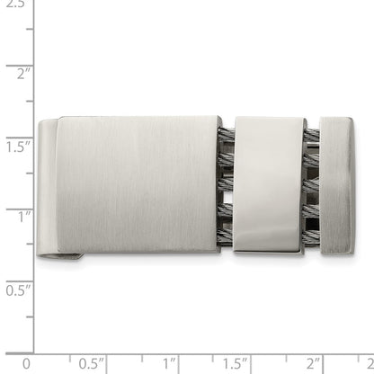 Chisel Stainless Steel Brushed and Polished with Cable Money Clip