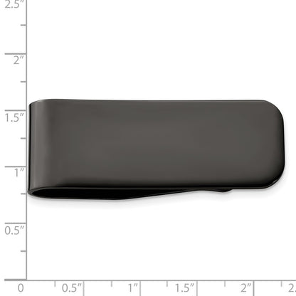 Chisel Stainless Steel Polished Black IP-plated Money Clip