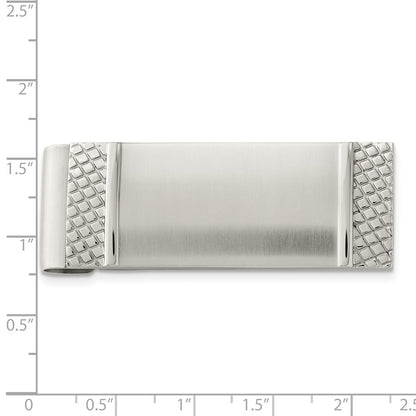 Chisel Stainless Steel Brushed and Textured Money Clip