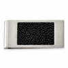 Chisel Stainless Steel Brushed Genuine Black Stingray Money Clip