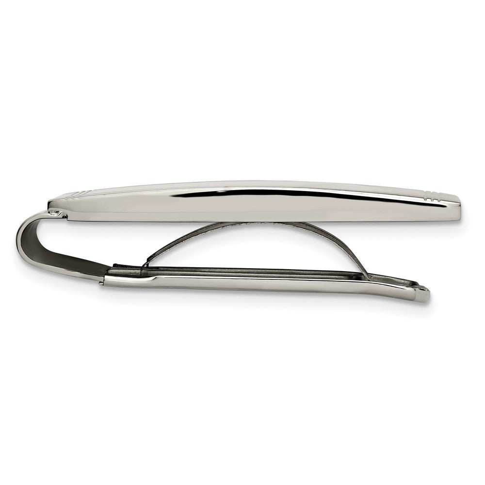 Chisel Stainless Steel Polished and Grooved Money Clip