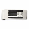 Chisel Stainless Steel Polished Black Carbon Fiber Inlay Money Clip