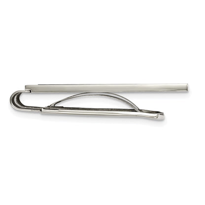 Chisel Stainless Steel Polished with Black Agate Inlay Money Clip