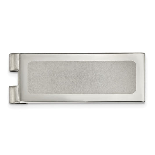 Chisel Stainless Steel Polished Laser Cut Center Money Clip