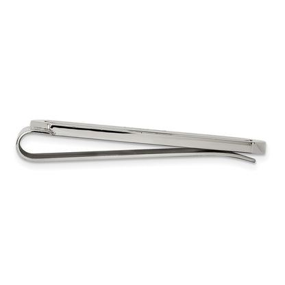 Chisel Stainless Steel Brushed and Polished Black IP-plated with Black CZ Money Clip
