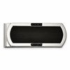 Chisel Stainless Steel Brushed and Polished Black IP-plated with Black CZ Money Clip