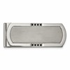 Chisel Stainless Steel Brushed and Polished with Black CZ Money Clip