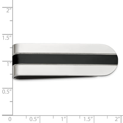 Chisel Stainless Steel Polished with Black IP-plated Center Money Clip