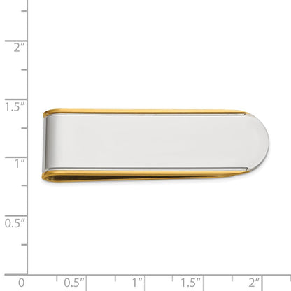 Chisel Stainless Steel Polished with Yellow IP-plated Edges Money Clip