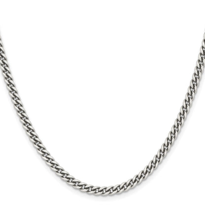 Chisel Stainless Steel Antiqued 4mm 30 inch Round Curb Chain
