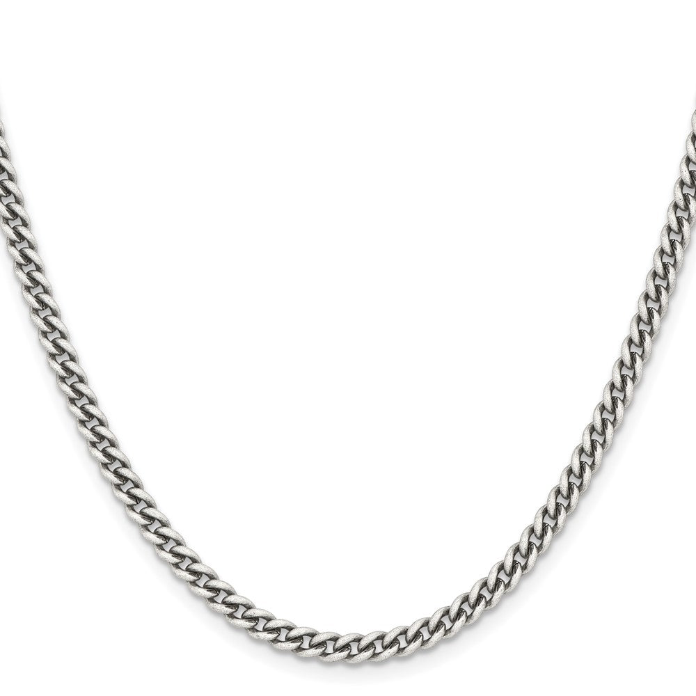 Chisel Stainless Steel Antiqued 4mm 20 inch Round Curb Chain