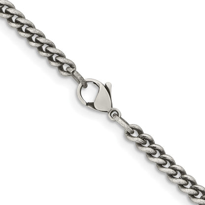 Chisel Stainless Steel Antiqued 4mm 22 inch Round Curb Chain