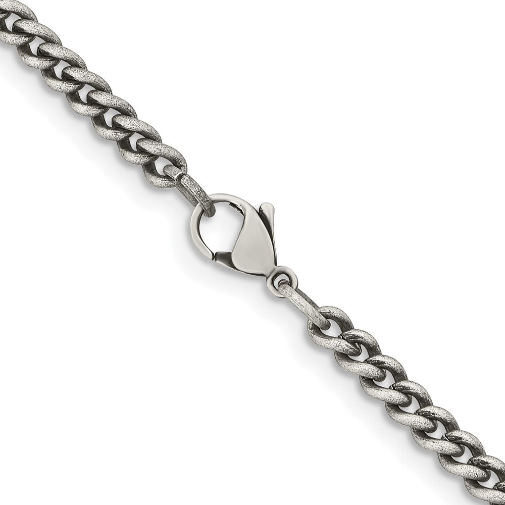 Chisel Stainless Steel Antiqued 4mm 30 inch Round Curb Chain