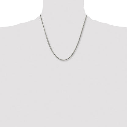 Chisel Stainless Steel Antiqued 4mm 20 inch Round Curb Chain