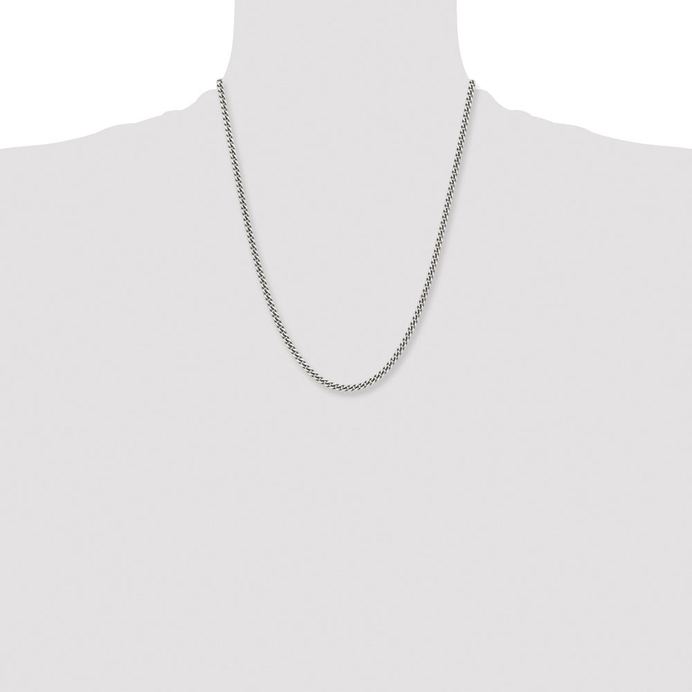 Chisel Stainless Steel Antiqued 4mm 22 inch Round Curb Chain