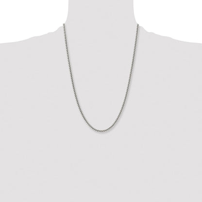 Chisel Stainless Steel Antiqued 4mm 24 inch Round Curb Chain