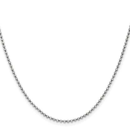 Chisel Stainless Steel Antiqued 2mm 24 inch Beaded Ball Chain