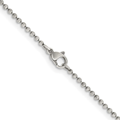 Chisel Stainless Steel Antiqued 2mm 24 inch Beaded Ball Chain