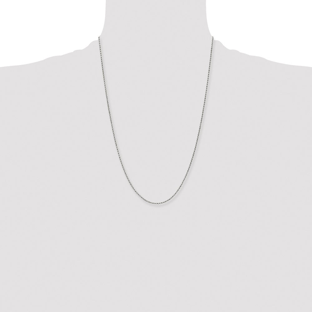 Chisel Stainless Steel Antiqued 2mm 24 inch Beaded Ball Chain