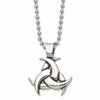 Chisel Stainless Steel Antiqued and Polished Celtic Knot Pendant on a 22 inch Ball Chain Necklace
