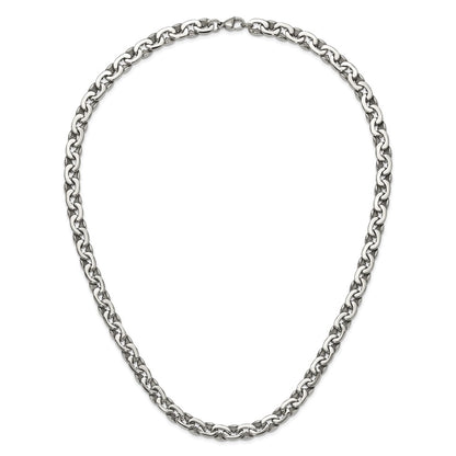 Chisel Stainless Steel Polished 24 inch Oval Link Necklace