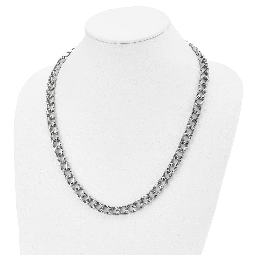 Chisel Stainless Steel Polished 24 inch Square Link Necklace