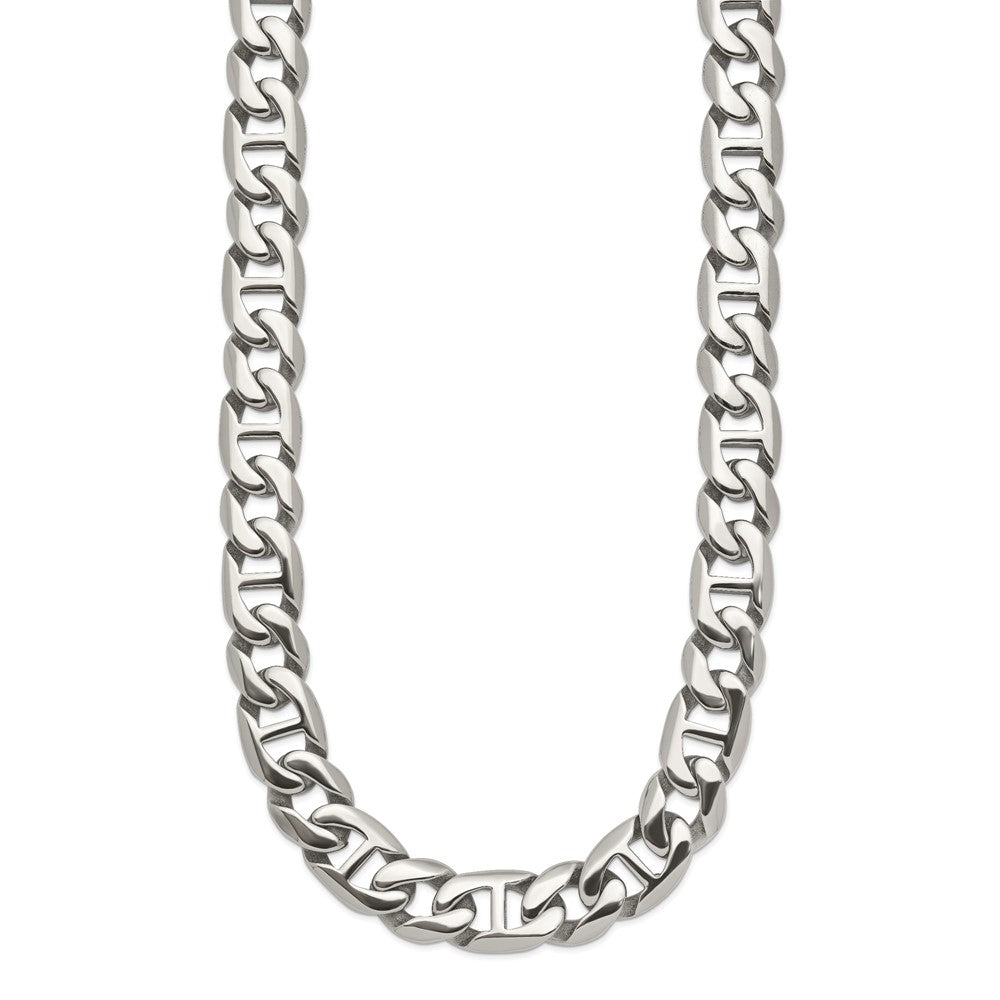 Chisel Stainless Steel Polished 24 inch Anchor Link Necklace