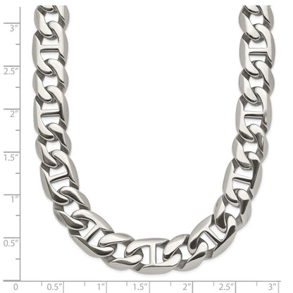 Chisel Stainless Steel Polished 24 inch Anchor Link Necklace