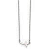Chisel Stainless Steel Polished Sideways Cross on an 18 inch Cable Chain Necklace