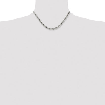 Chisel Stainless Steel Polished 7mm 16 inch Rope Chain