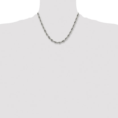 Chisel Stainless Steel Polished 7mm 20 inch Rope Chain