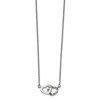 Chisel Stainless Steel Polished and Textured Interlocking Hearts on an 18 inch Cable Chain Necklace