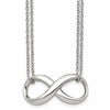 Chisel Stainless Steel Polished Infinity Symbol on an 18 inch 2-Strand Cable Chain Necklace