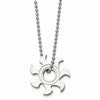 Chisel Stainless Steel Polished Sun Burst Pendant on a 22 inch Ball Chain Necklace