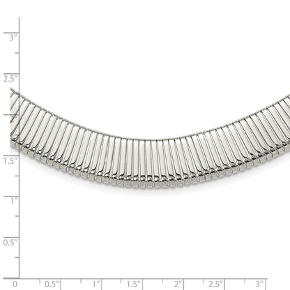 Chisel Stainless Steel Polished and Textured 18 inch Omega Necklace
