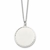 Chisel Stainless Steel Polished Engraveable Round Disc Pendant on an 18 inch Plus a 2 inch Extension Cable Chain Necklace