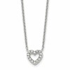 Chisel Stainless Steel Polished CZ Open Heart on an 18 inch Cable Chain Necklace