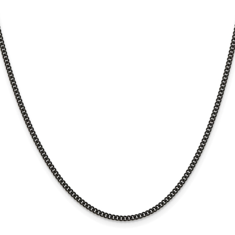 Chisel Stainless Steel Polished Black IP-plated 2.25mm 22 inch Round Curb Chain