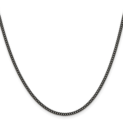 Chisel Stainless Steel Polished Black IP-plated 2.25mm 22 inch Round Curb Chain