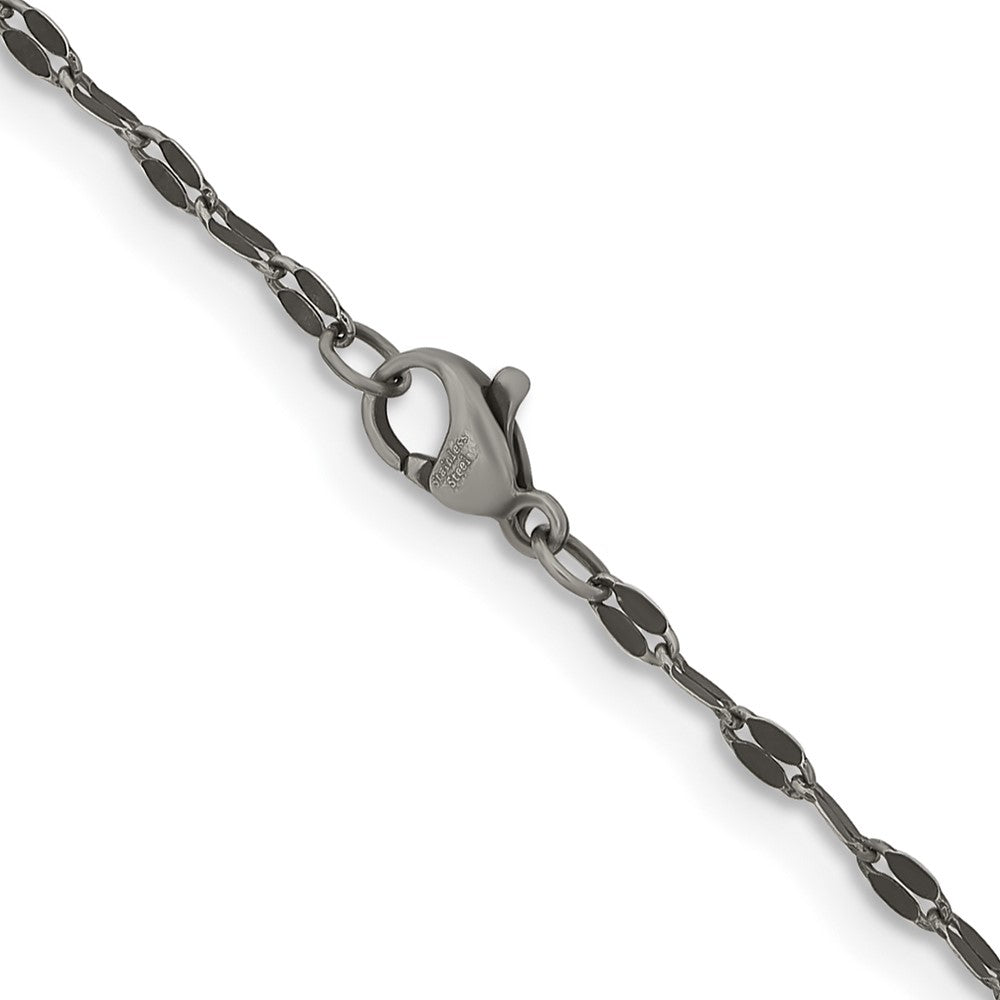 Chisel Stainless Steel Oxidized 2.5mm 18 inch Alternate Anchor Link Chain