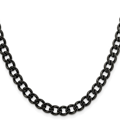 Chisel Stainless Steel Antiqued 6.7mm 24 inch Curb Chain