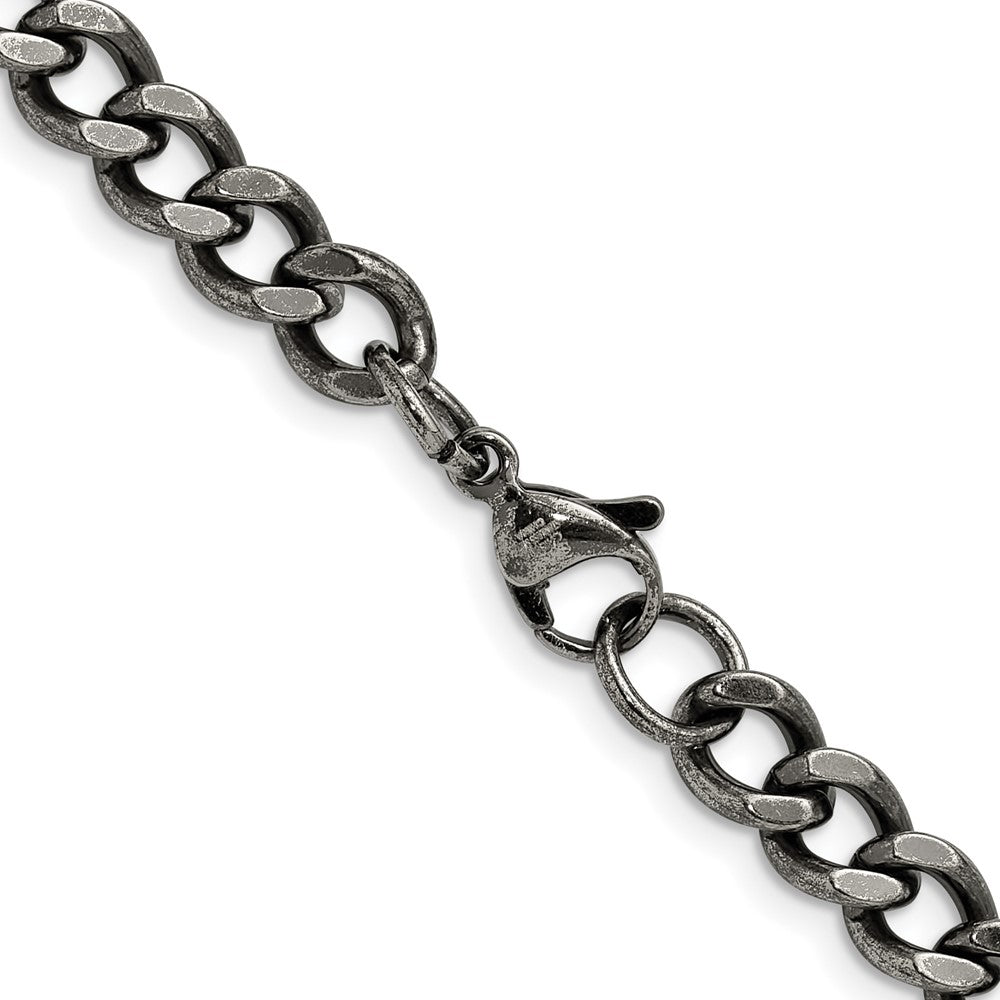 Chisel Stainless Steel Antiqued 6.7mm 24 inch Curb Chain