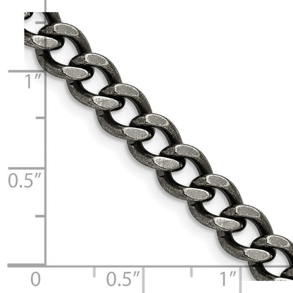 Chisel Stainless Steel Antiqued 6.7mm 24 inch Curb Chain