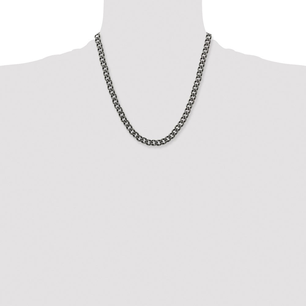 Chisel Stainless Steel Oxidized7.5mm 20 inch Curb Chain