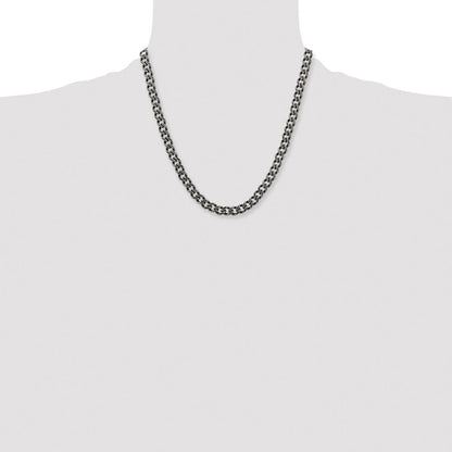 Chisel Stainless Steel Oxidized7.5mm 20 inch Curb Chain